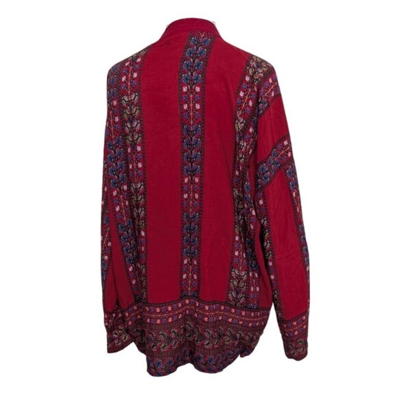 Do Everything in Love Floral Kimono Cardigan Womens One Size Red Boho Open Front - Picture 7 of 10